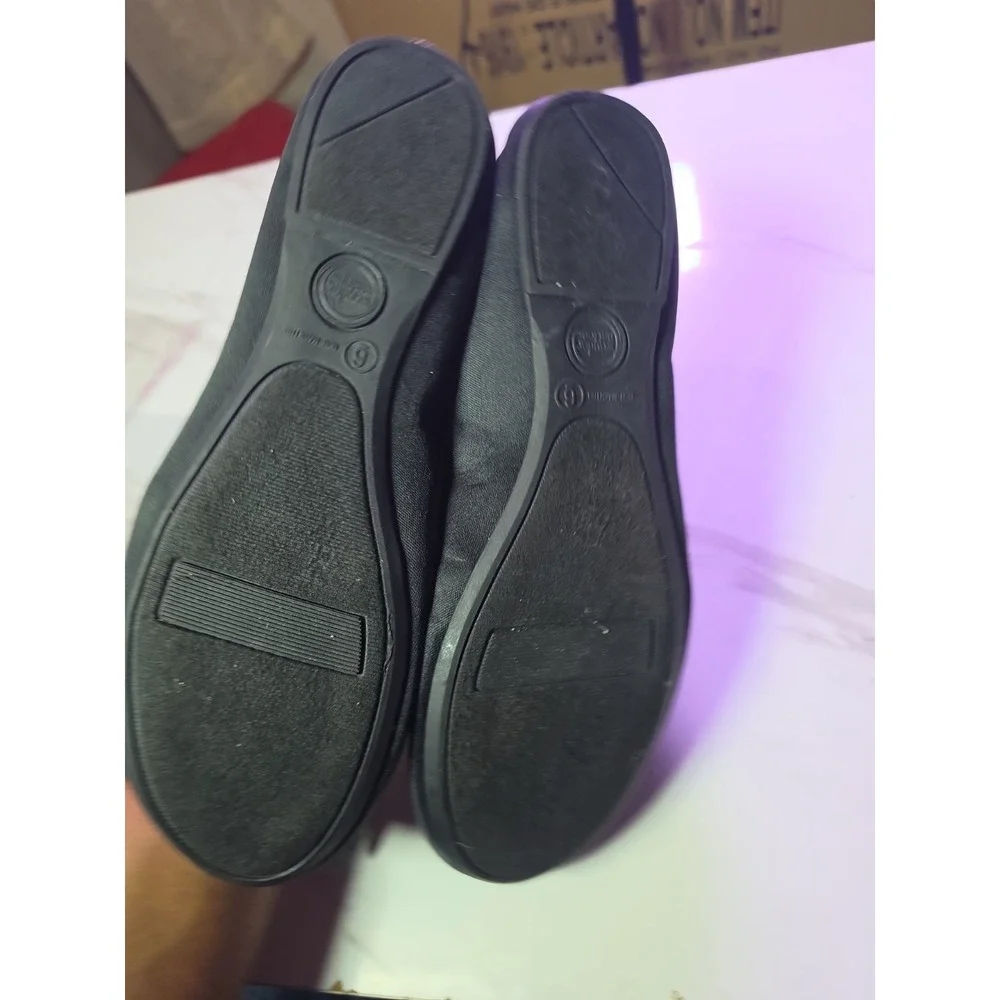 Wonder Nation Toddler Little Girls Classic Bow Smooth Black Ballet Flats Size 9